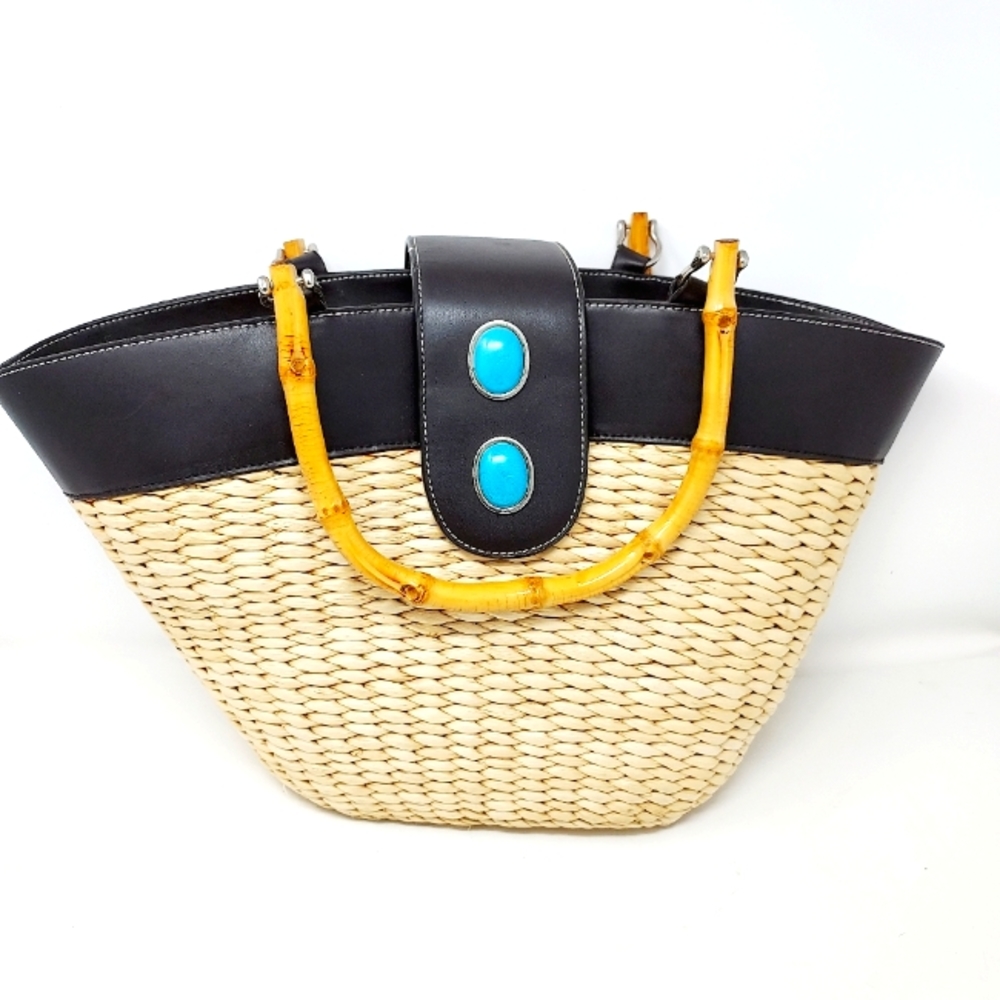 Ann Taylor LOFT Large Straw Tote Bag